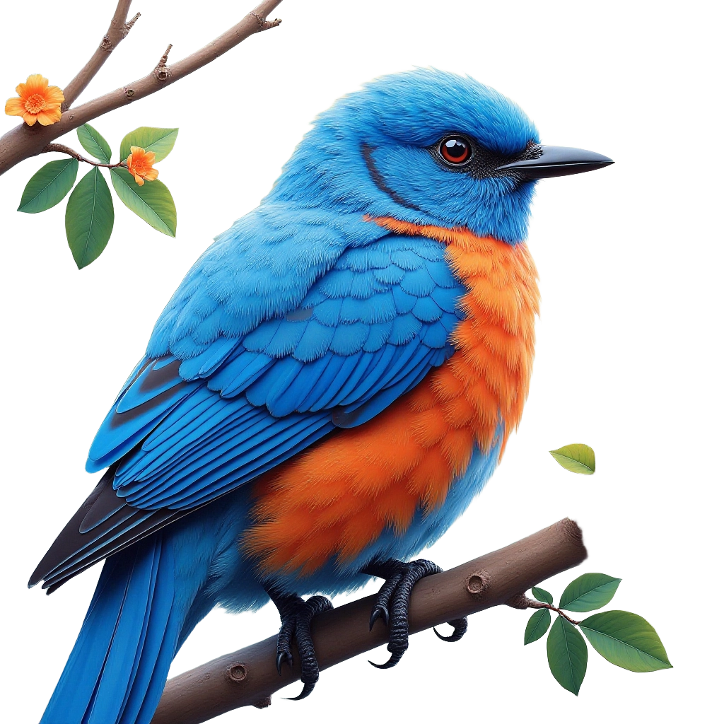 Vibrant Bluebird Perched on a Branch